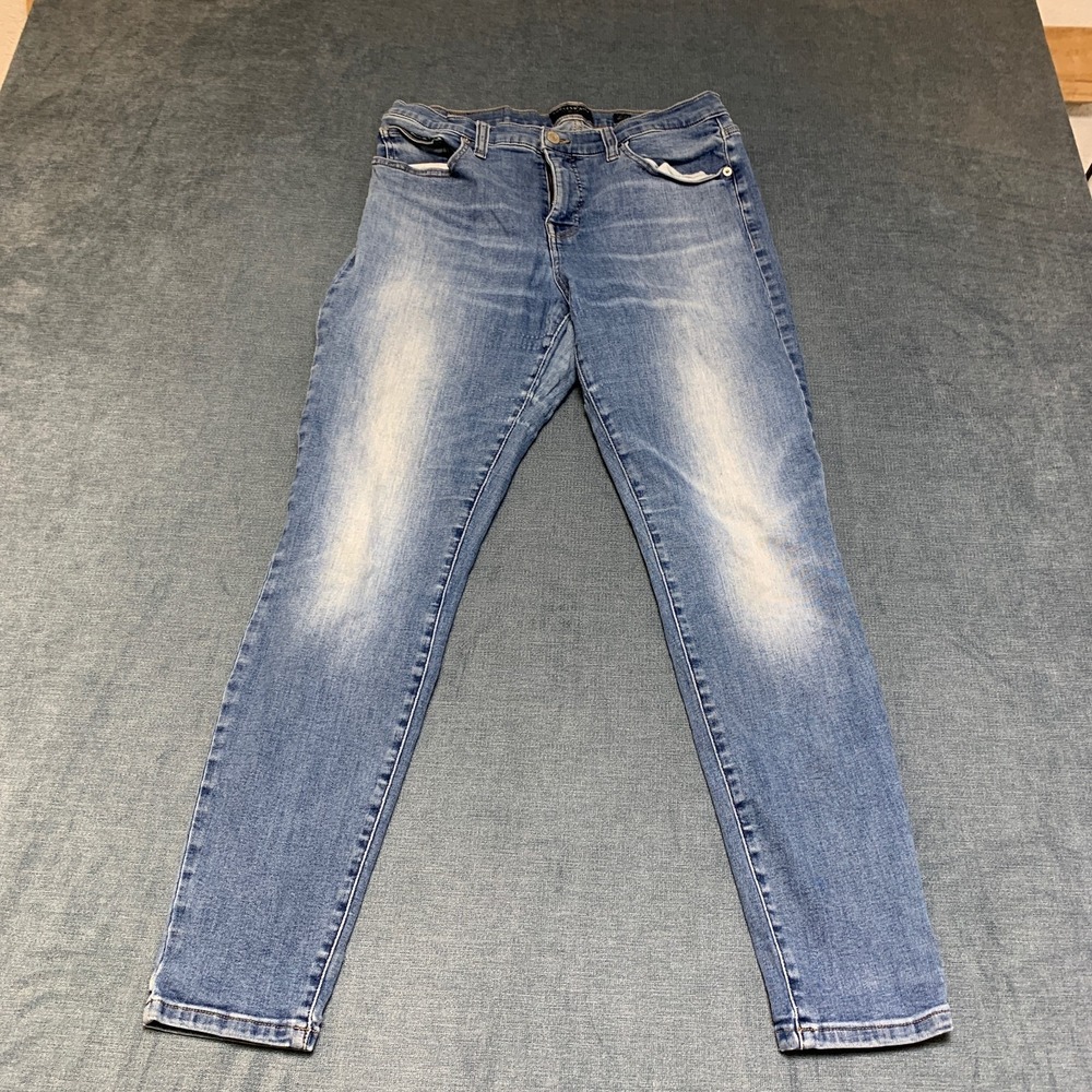 Lucky Brand Jeans Women 14/32 Blue Denim Cotton Straight Leg Medium Wash Zip Fly
